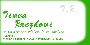 timea raczkovi business card